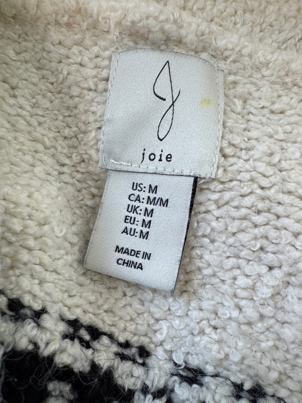 Joie Cream Cardigan with Black Geometric Trim - Picture 6 of 8